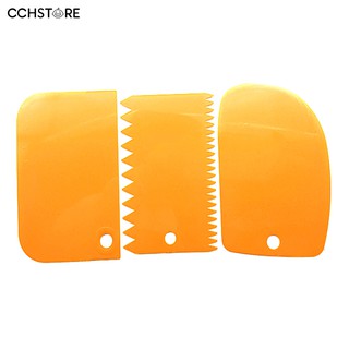 3Pcs Plastic Fondant Cake Cream Scraper Spatula Dough Cutter Kitchen Baking Tool