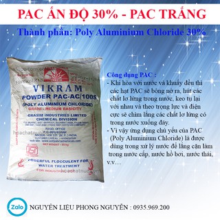 1kg -  PAC Ấn Độ lắng cặn làm trong nước  -PAC trắng#PAC ấn độ 1kg