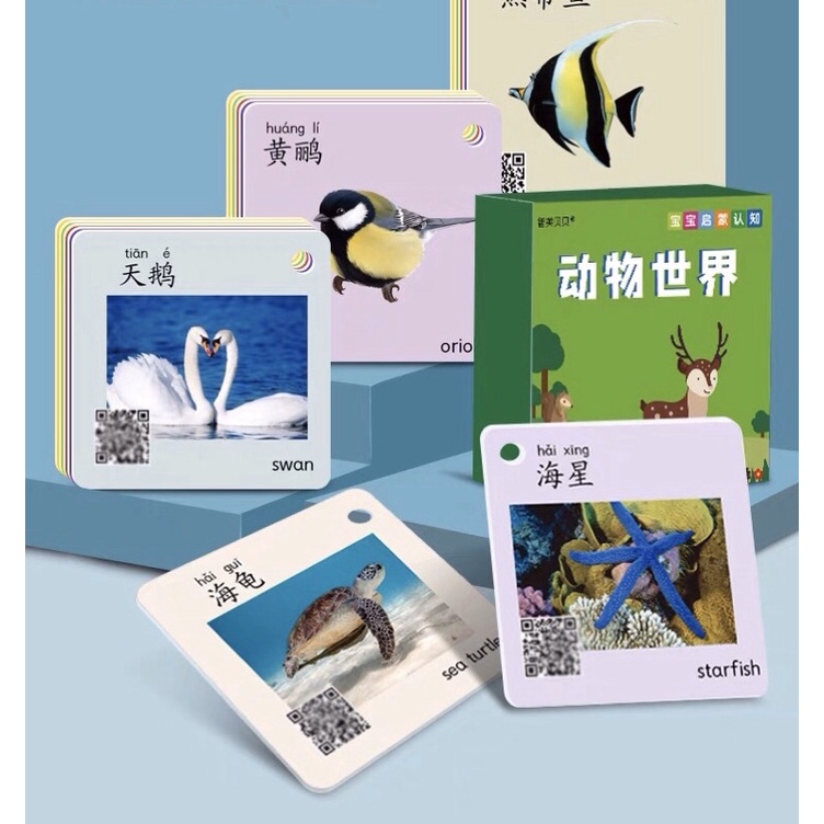 Thẻ Tiếng Trung Thẻ Động Vật Flash Card Tiếng Trung Cho Bé