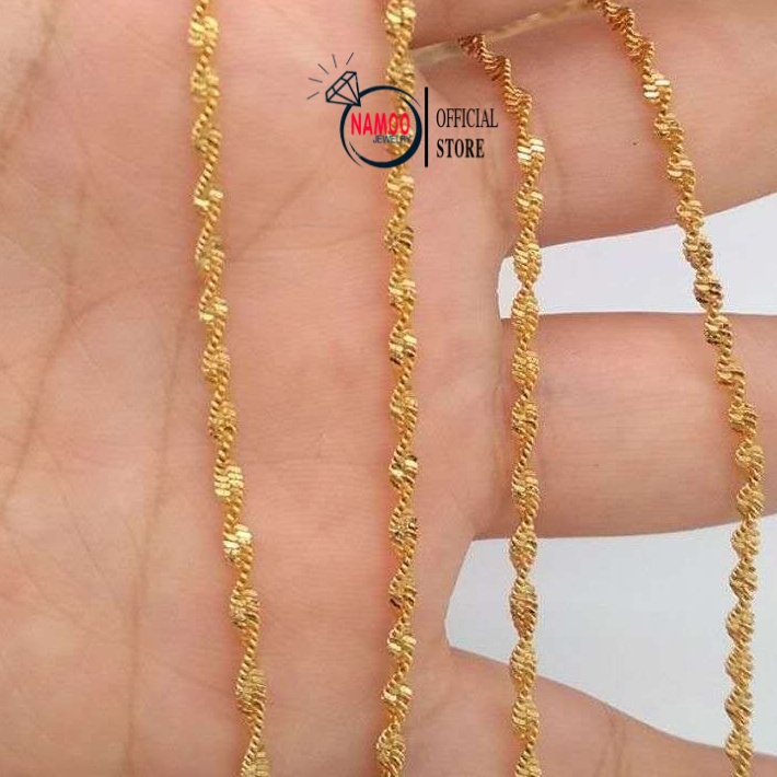 Dây Xoắn Mạ Vàng Nữ, Dây CHuyền Trơn Nữ V001 Namoo Jewelry