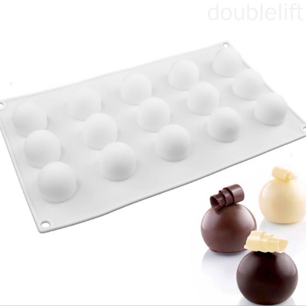 Khuôn Silicone Làm Bánh Tạo Hình Quả Cầu 3d 15 Ngăn Tiện Dụng