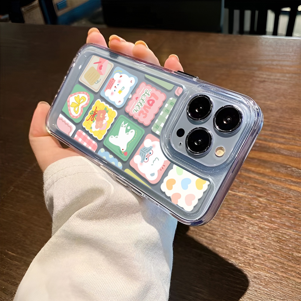 Ốp Điện Thoại Trong Suốt Họa Tiết Kẻ Ô Hình Thỏ Cho iphone 14 Pro Max Plus 13 11 12 7Plus X XR XS Max 7 8 SE 2020