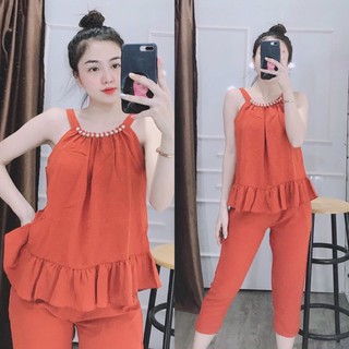 Đồ bộ dài đũi cổ yếm IB CHỌN MÀU.