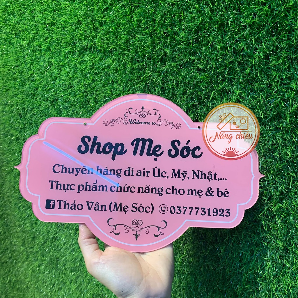 Bảng hiệu chất liệu mica - Trang trí shop bán hàng - Thiết kế theo yêu cầu