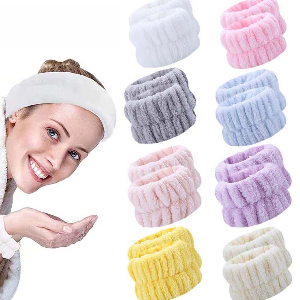 QUINTON Băng Quấn Cổ Tay Màu Sắc Trơn Thấm Hút Mồ Hôi Tiện Dụng Khi Rửa Mặt