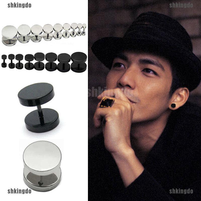 Bông tai inox kiểu dáng thanh tạ cá tính cho nam