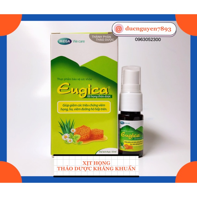 XỊT HỌNG THẢO DƯỢC EUGICA 10ml