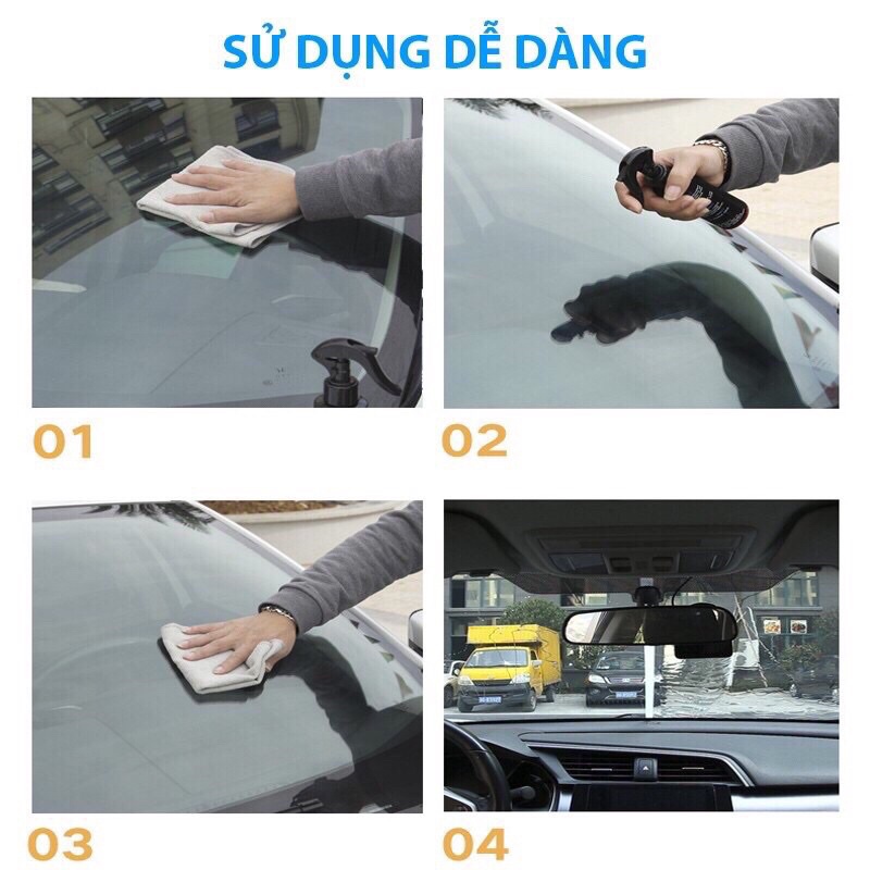 Dung dịch Nano Chống Bám đọng nước mưa trên Kính ô tô công nghệ Nhât Bản - TrueFul 120 mL FG35
