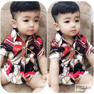 Com bo 3 áo sơ mi lụa bé trai+gái