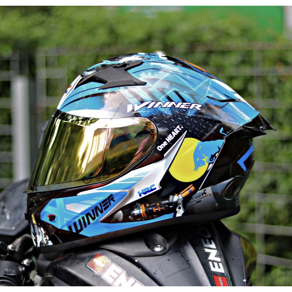 Mũ bảo hiểm fullface 1 kính YOHE 978 Plus Đen bóng lên tem Winner  - Tapu Shop