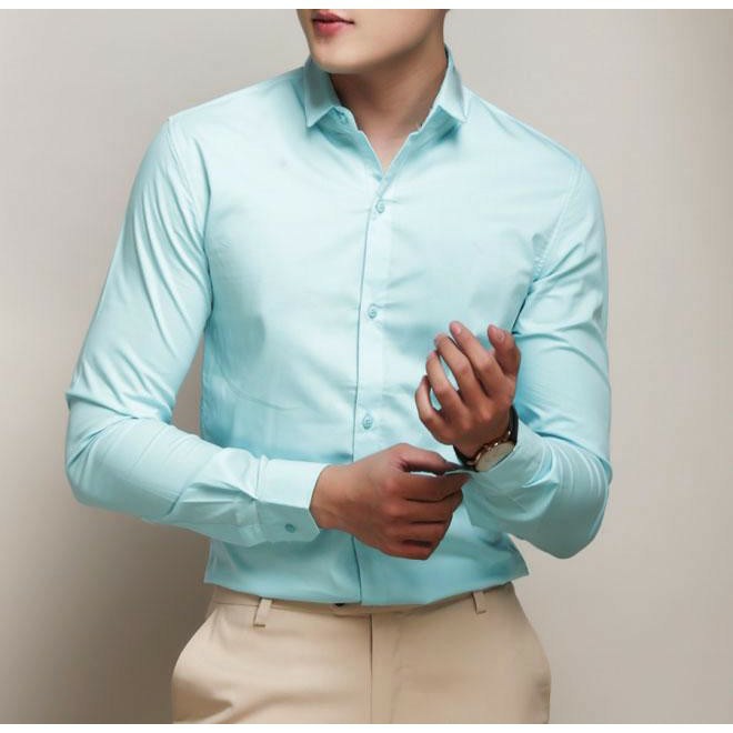 Áo sơ mi nam đẹp dài tay hàn quốc màu trắng đen vải sơ mi lụa công sở cao cấp - BUN STORE | BigBuy360 - bigbuy360.vn