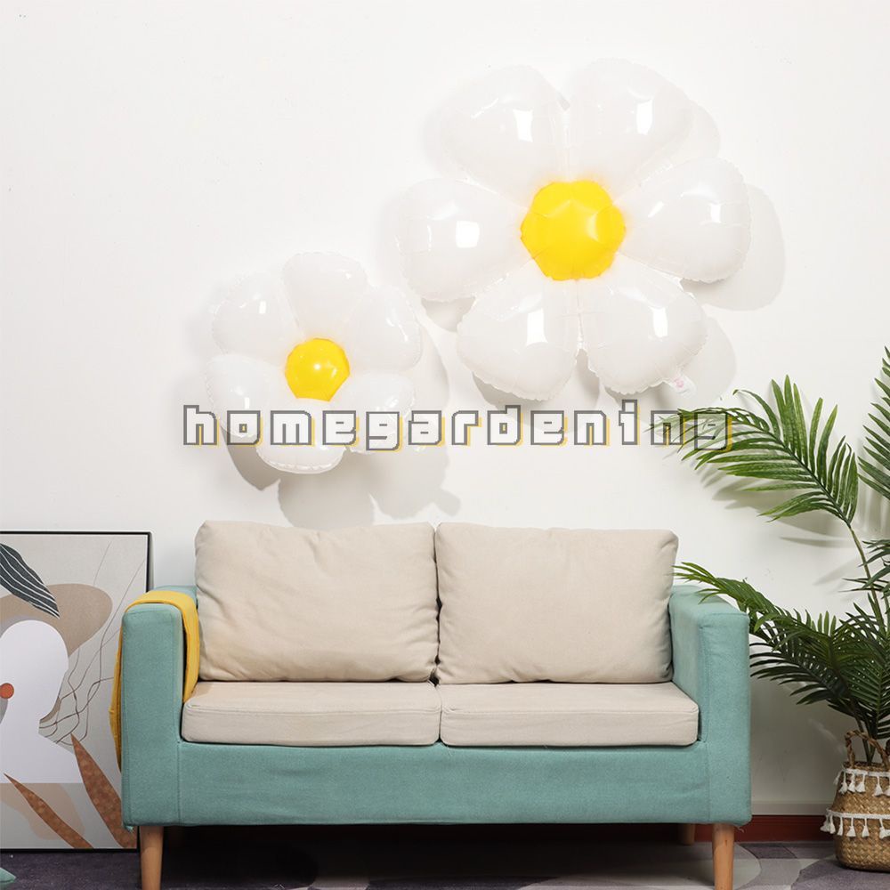 Bong bóng nhôm mỏng hình hoa cúc trắng thích hợp trang trí tiệc