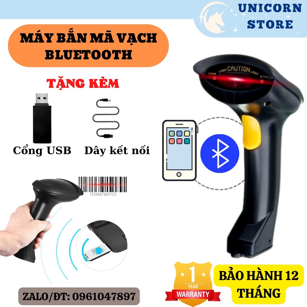Máy Bắn Mã Vạch cầm tay cao cấp ĐA TIA, Máy bắn mã vạch Bluetooth - Thuận tiện khi sử dụng - BẢO HÀNH 12 THÁNG