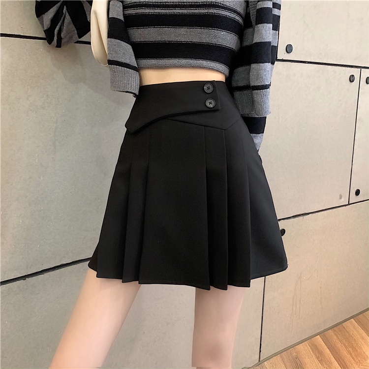 Chân váy xếp li lưng cao thiết kế đơn giản thời trang