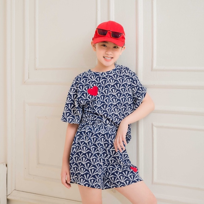 Đồ bộ bé gái thiết kế Jookyli vải thun, phong cách cá tính màu tím than Healthy 94G0967