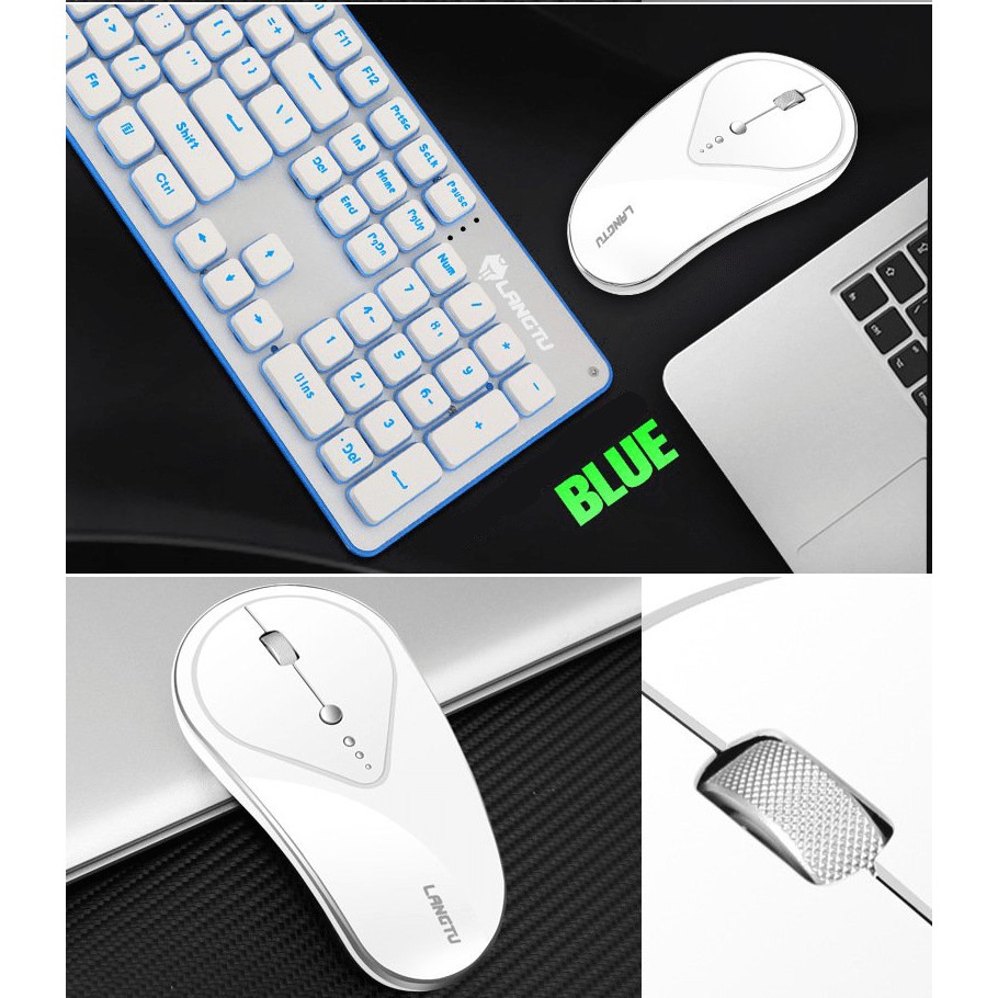Combo bàn phím chuột không dây sạc pin LT600 Độ Phân Giải Cao 1600DPI, Thiết Kế Thông Minh, Tiện Dụng, Tuổi Thọ Pin Lâu
