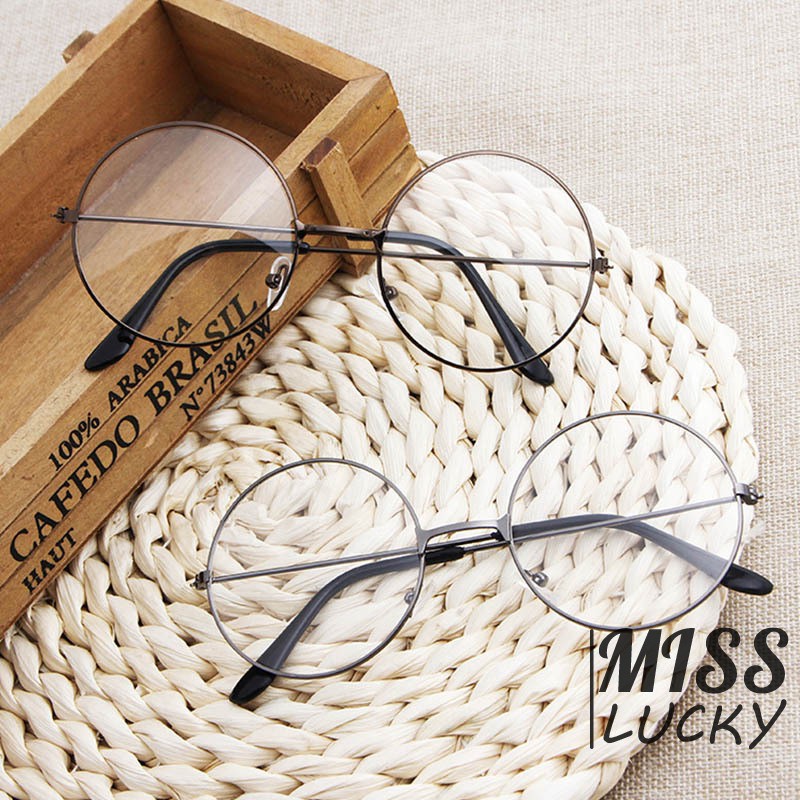 Kính mắt gọng tròn trong suốt kiểu dáng đơn giản thời trang