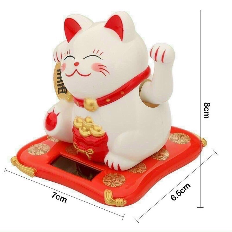 Mèo Lắc Tay Cầu Tài Bằng Năng Lượng Mặt Trời Dễ Thương