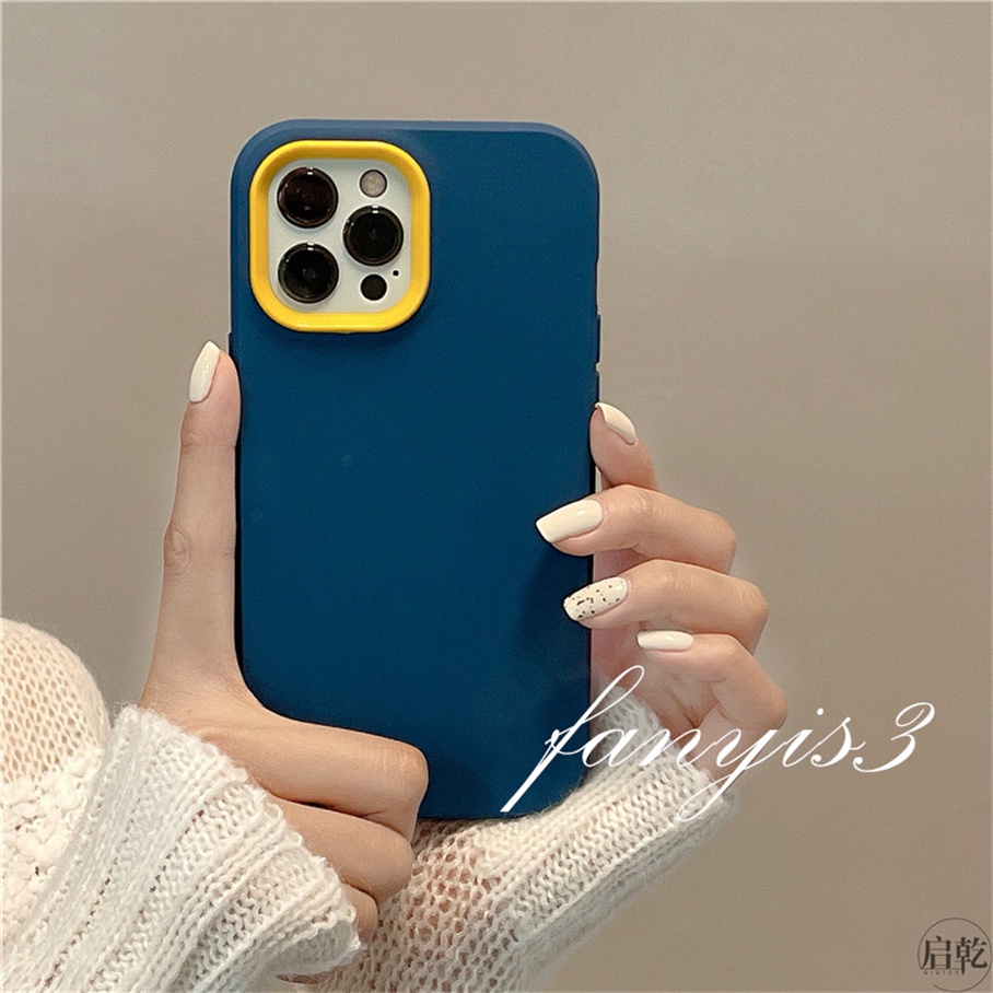 Ốp Điện Thoại Silicone Mềm Màu Trơn 3 Trong 1 Cho For iPhone 13 12 11 Pro Max X XR Xs Max 8 7 SE 2020