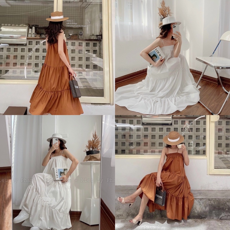 Váy 2 Dây Dáng Suông Dài Chất Thô Mát, Váy Maxi Nữ Tính, Váy Đi Biển Nhiều Màu - Choose Me KLP