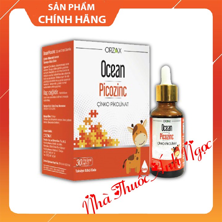 Ocean Picozinc [HỘP 30 ml] - Siro uống có tác dụng bổ sung kẽm, tăng cường sức đề kháng, hỗ trợ kích thích tiêu hóa