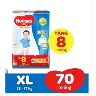 Tã quần huggies xl 62+8 hương trà tràm