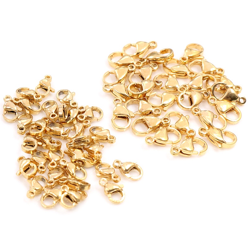 Set 20 Móc Hợp Kim 6x10mm/7x12mm 4 Màu Tự Làm Trang Sức Vòng Cổ