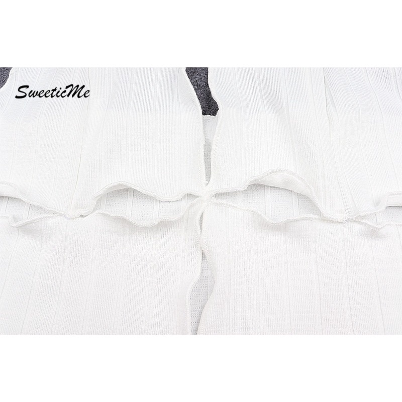 Áo dệt kim SweeticMe màu trơn khoét lỗ gợi cảm 201