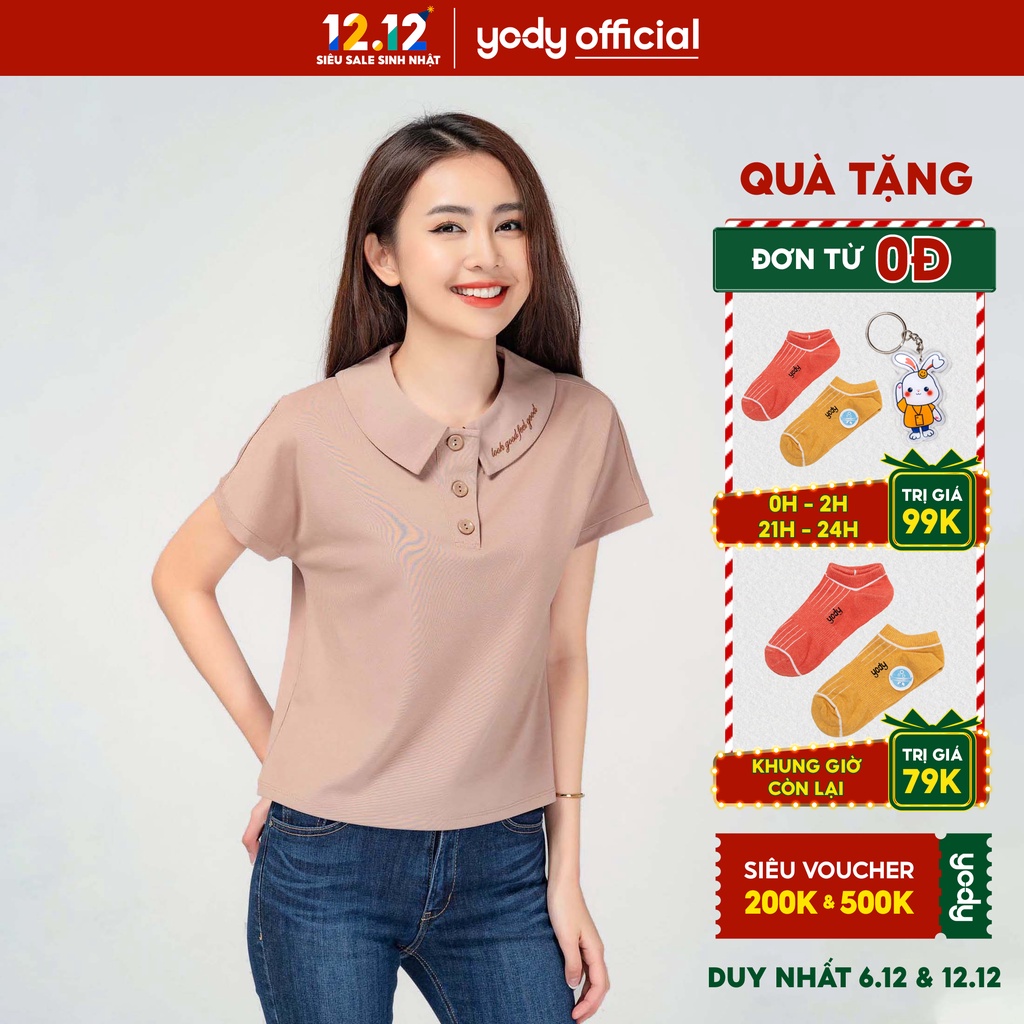 [Mã WABRYD121 giảm 10% tối đa 30k đơn 99k] Áo Polo Yody kiểu nữ cổ sen trẻ trung thanh lịch nhiều màu APN3732