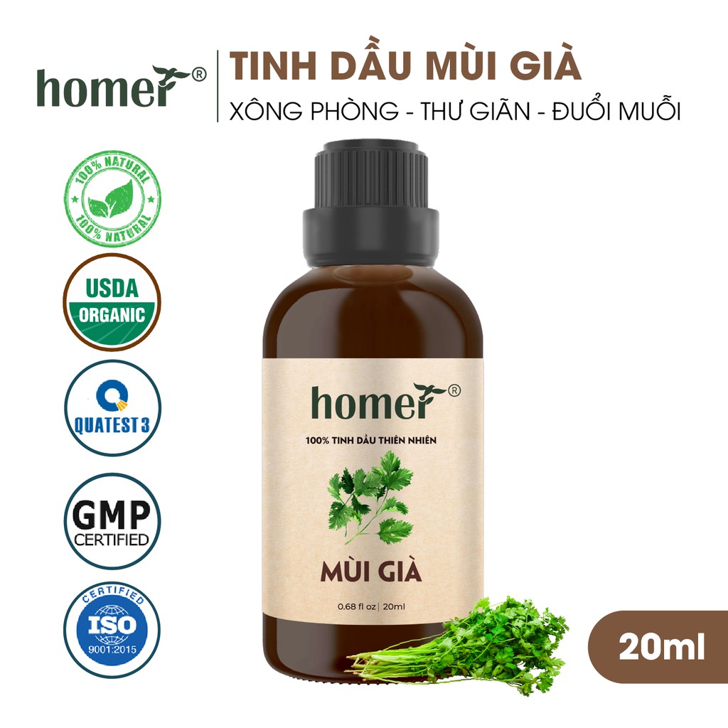 Tinh dầu Mùi Già Homer - Coriander Essential Oil -  đạt chuẩn chất lượng kiểm định