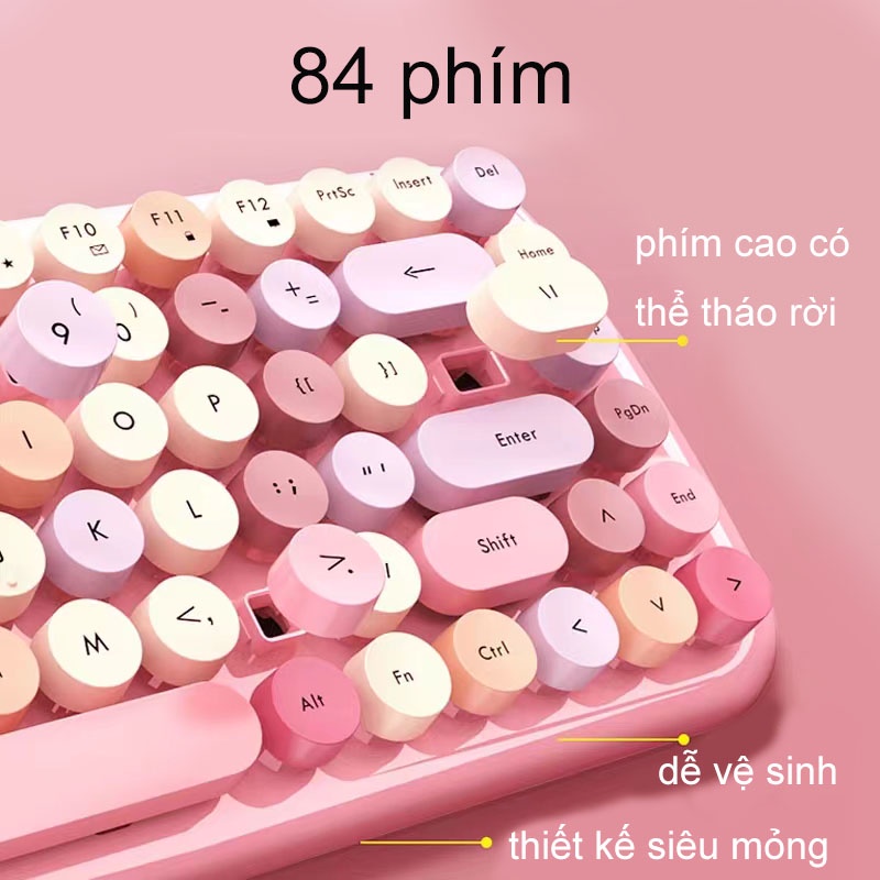 [MOFII] Bộ Bàn Phím Và Chuột Không Dây Candy 84 Phím⚡Tặng Pin, Sticker⚡Tiết Kiệm Không Gian, Màu Sắc CUTE