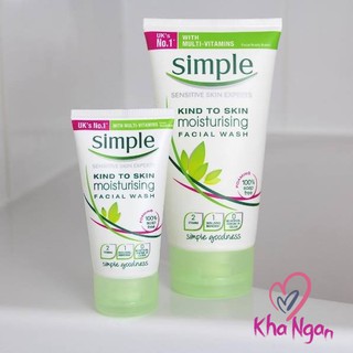 Sữa Rửa Mặt Làm Sạch Sâu Simple Kind To Skin Moisturising Facial Wash 150mL