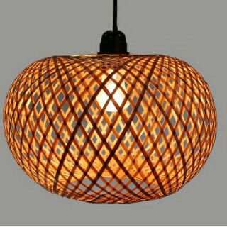 Chao đèn mây tre 1 lớp tròn