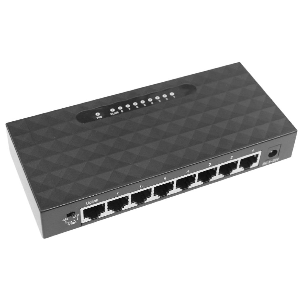 A 8-Port Hubs 1000Mbps Gigabit Ethernet Desktop Switch Fast Network