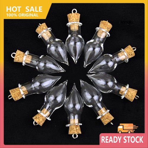 (Hàng Mới Về) Set 10 Lọ Thủy Tinh Hình Giọt Nước Dùng Làm Mặt Dây Chuyền Diy