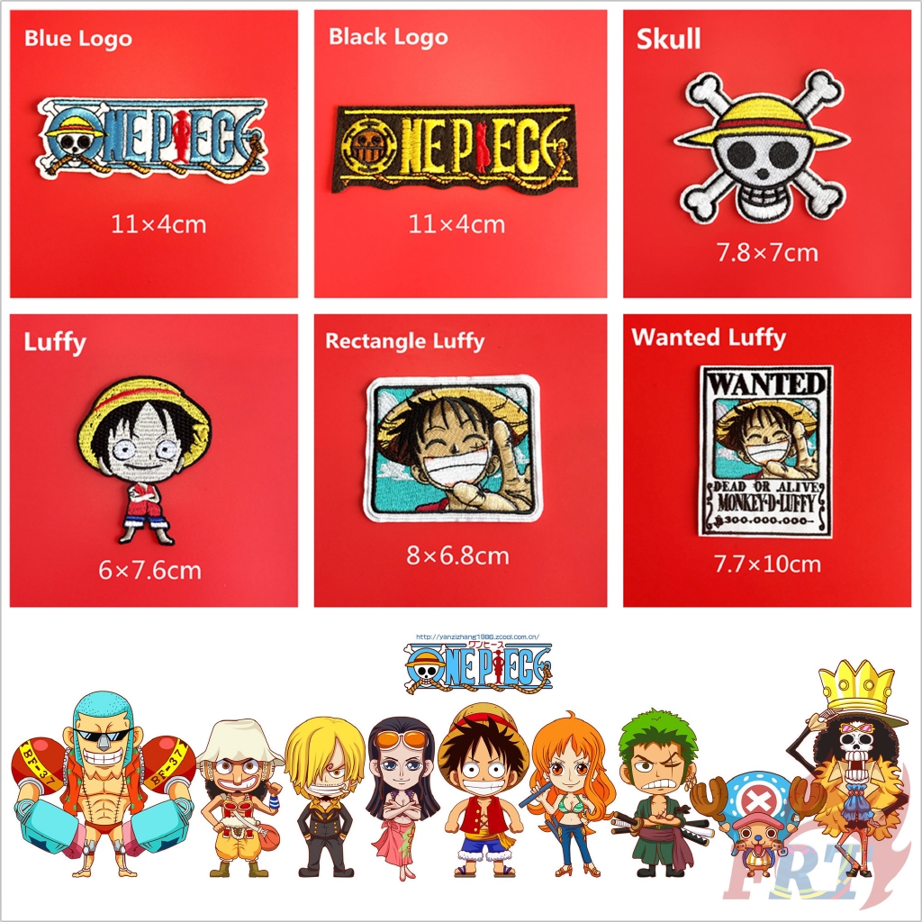 Bộ 1/2 miếng vá quần áo họa tiết Luffy