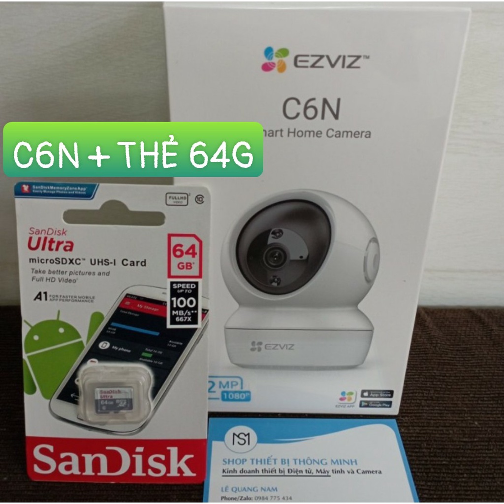 Camera WiFi Ezviz C6N 1080P, Xoay 360 độ, Đàm thoại 2 chiều, Chính hãng Fullbox 100%