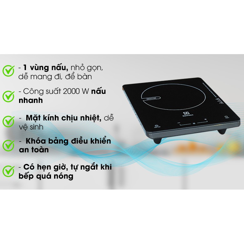 Bếp từ Electrolux ETD29KC/ ETD29MKC/ ETD29PKB,tặng kèm nồi nấu