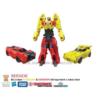 Robot BEESIDE 14cm láp ráp từ 2 Robot Bumblebee & Sideswipe - TRANSFORMERS Combiner Force