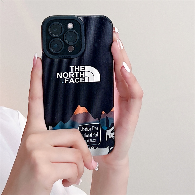 Ốp Điện Thoại Da Họa Tiết The North Face Cho iPhone 13 / 12 Pro Max X XR Xs Max 7 / 8 Plus