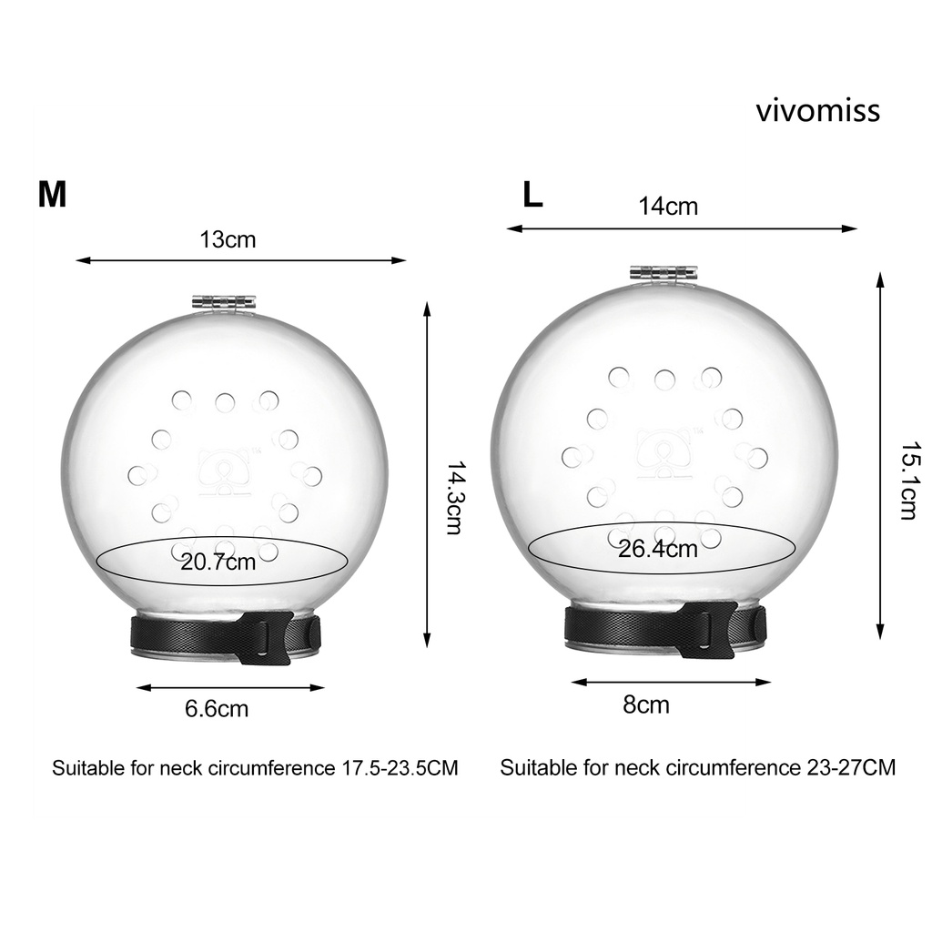 Mũ trùm không gian hình quả bóng thoáng khí bảo vệ đầu cho mèo cưng tiện lợi