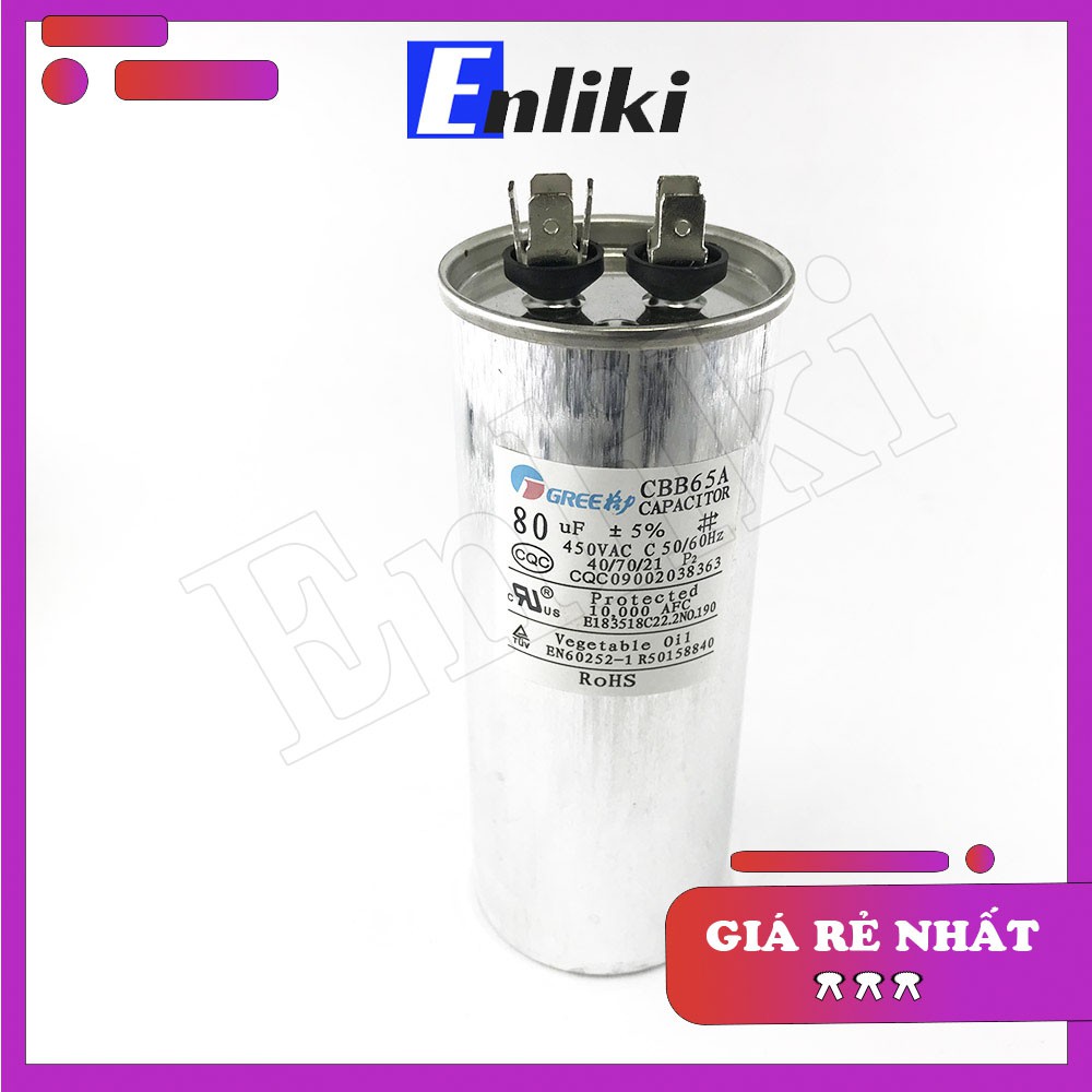 [Mã ELHACE giảm 4% đơn 300K] Tụ 80uF 450VAC CBB65A-1