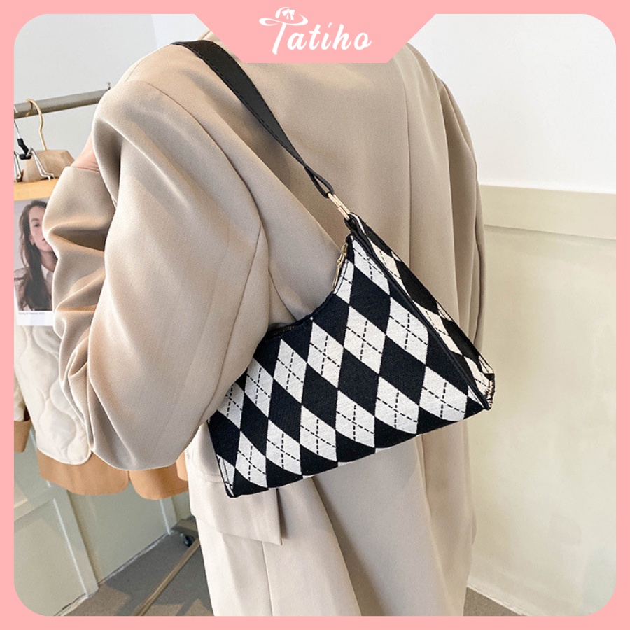 [HÀNG XỊN, GIÁ TỐT] Túi Đeo Vai ( Túi Kẹp Nách) Họa Tiết Hình Thoi thời trang Cao Cấp HotTrend - Tatiho - Mã TUI52