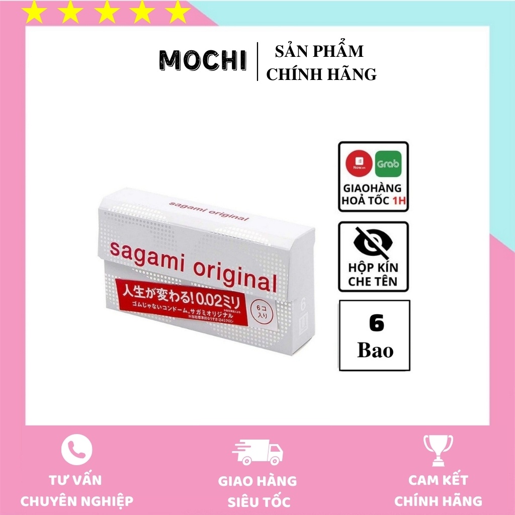 [ HÀNG CAO CẤP ] Bao Cao Su Siêu Mỏng SAGAMI ORIGINAL 0.02 - HÀNG NHẬP KHẨU  (HỘP 6 CHIẾC)