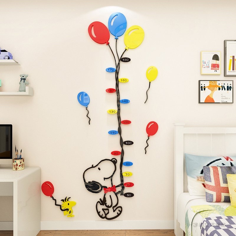 Decal dán tường mica dán nổi đo chiều cao cá biển mẫu mới cho bé trang trí lớp học, phòng cho bé