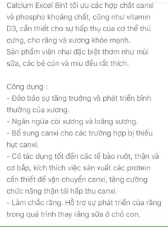Canxi cho chó mèo