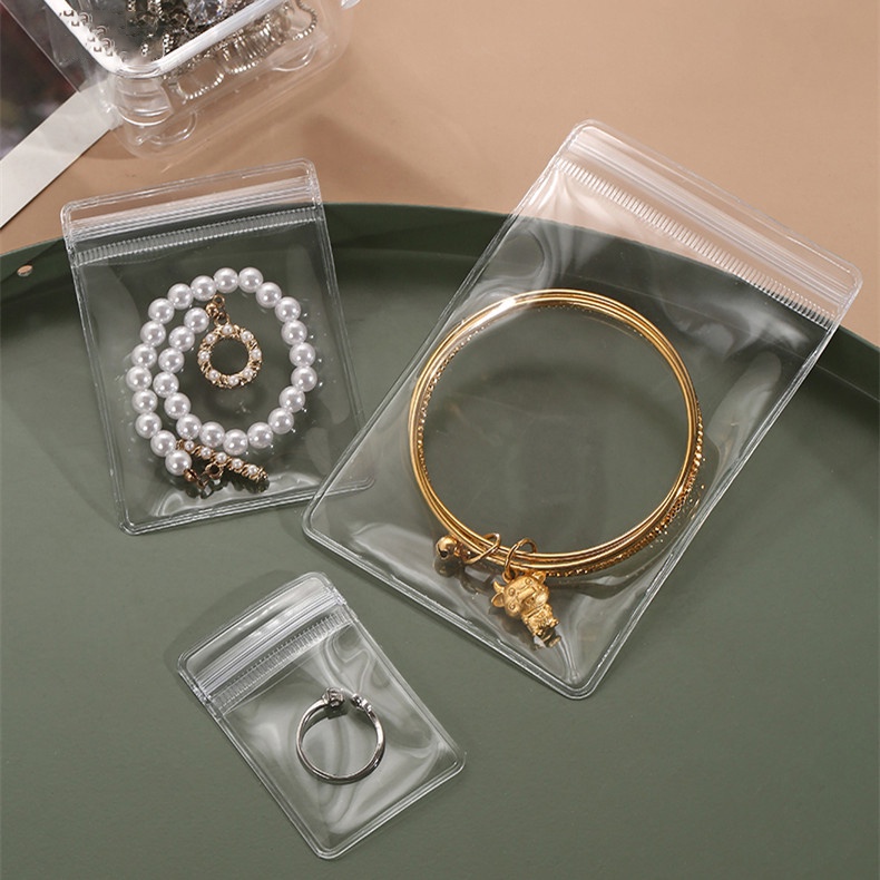Túi Nhựa PVC Trong Suốt Đựng Trang Sức Có Khóa Kéo Tiện Dụng