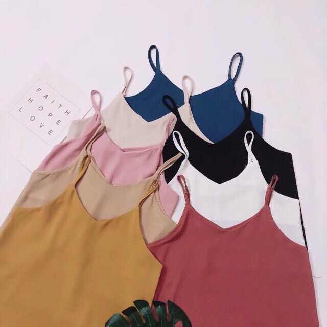 Áo 2 dây đũi tằm trơn nopi shop