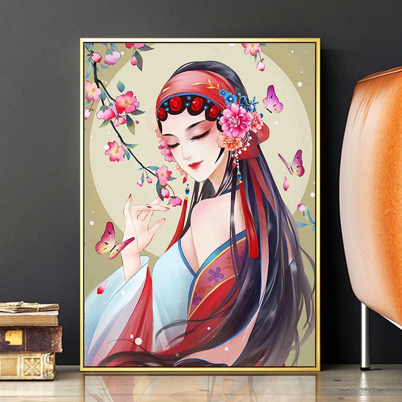 Bộ Tranh Đính Đá 5d Họa Tiết Cô Gái Xinh Đẹp Độc Đáo Diy Dùng Trang Trí Nhà Cửa