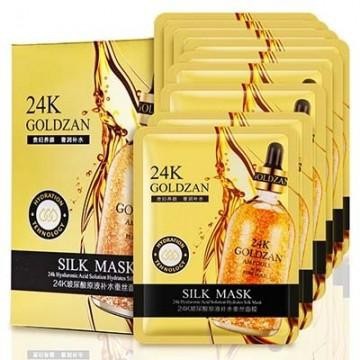 Hộp mặt nạ lụa 24k Goldzan Silk Mask chính hãng hộp 10 miếng